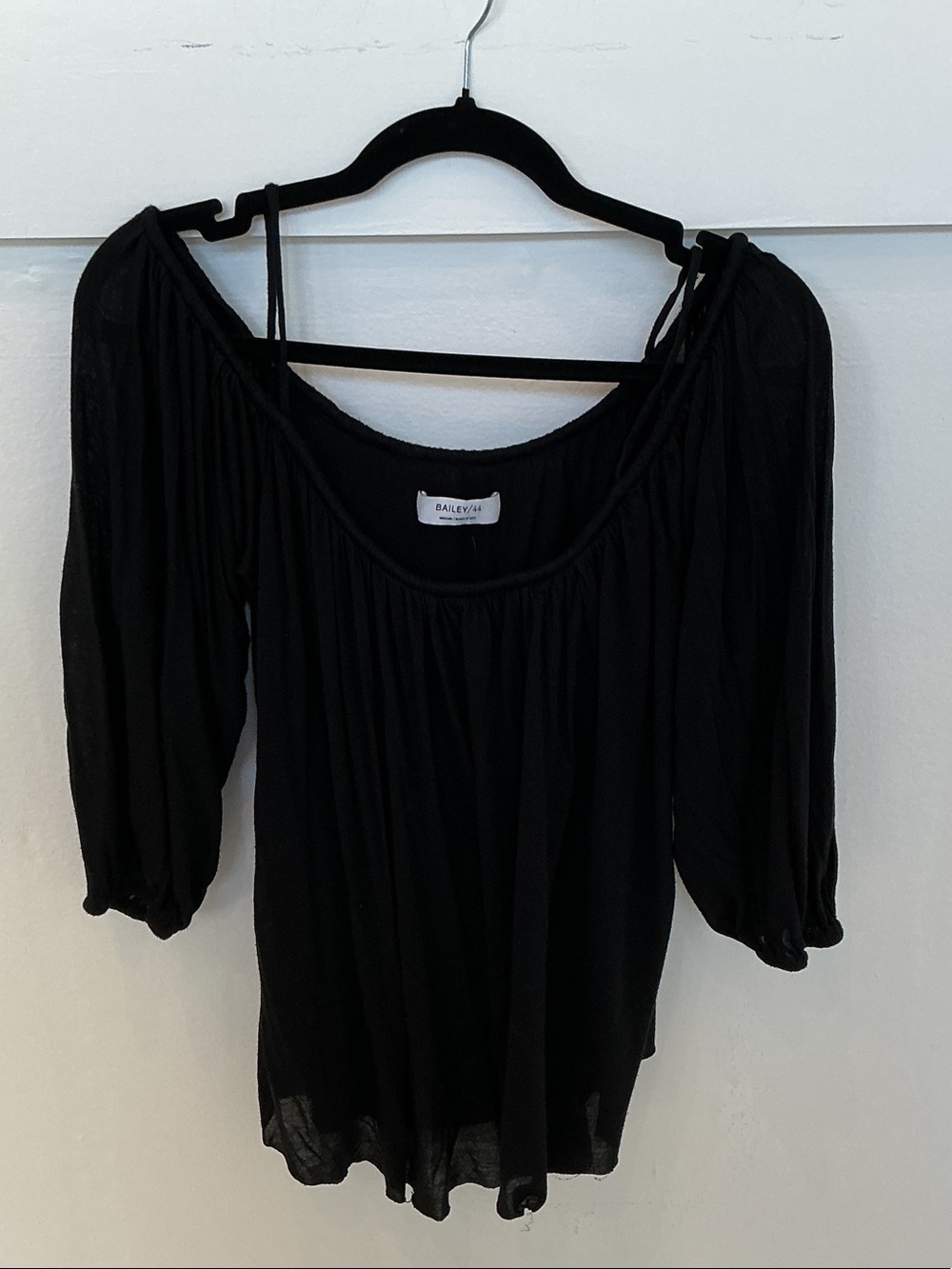 Bailey 44 Black Off-Shoulder Peasant Blouse